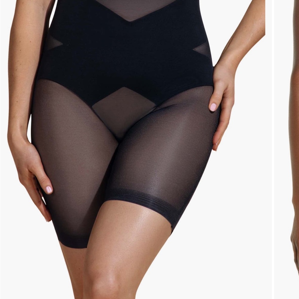 Honeylove Black Sheer Shapewear Bodysuit